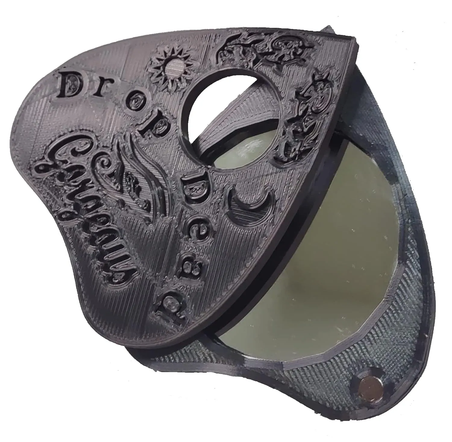 Compact Planchette travel makeup mirror (Black)