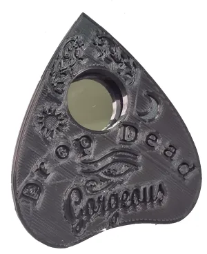 Compact Planchette travel makeup mirror (Black)