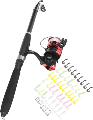 Complete Fishing Kit, Telescopic Fishing Rod, a Air Fishing Spool Combination