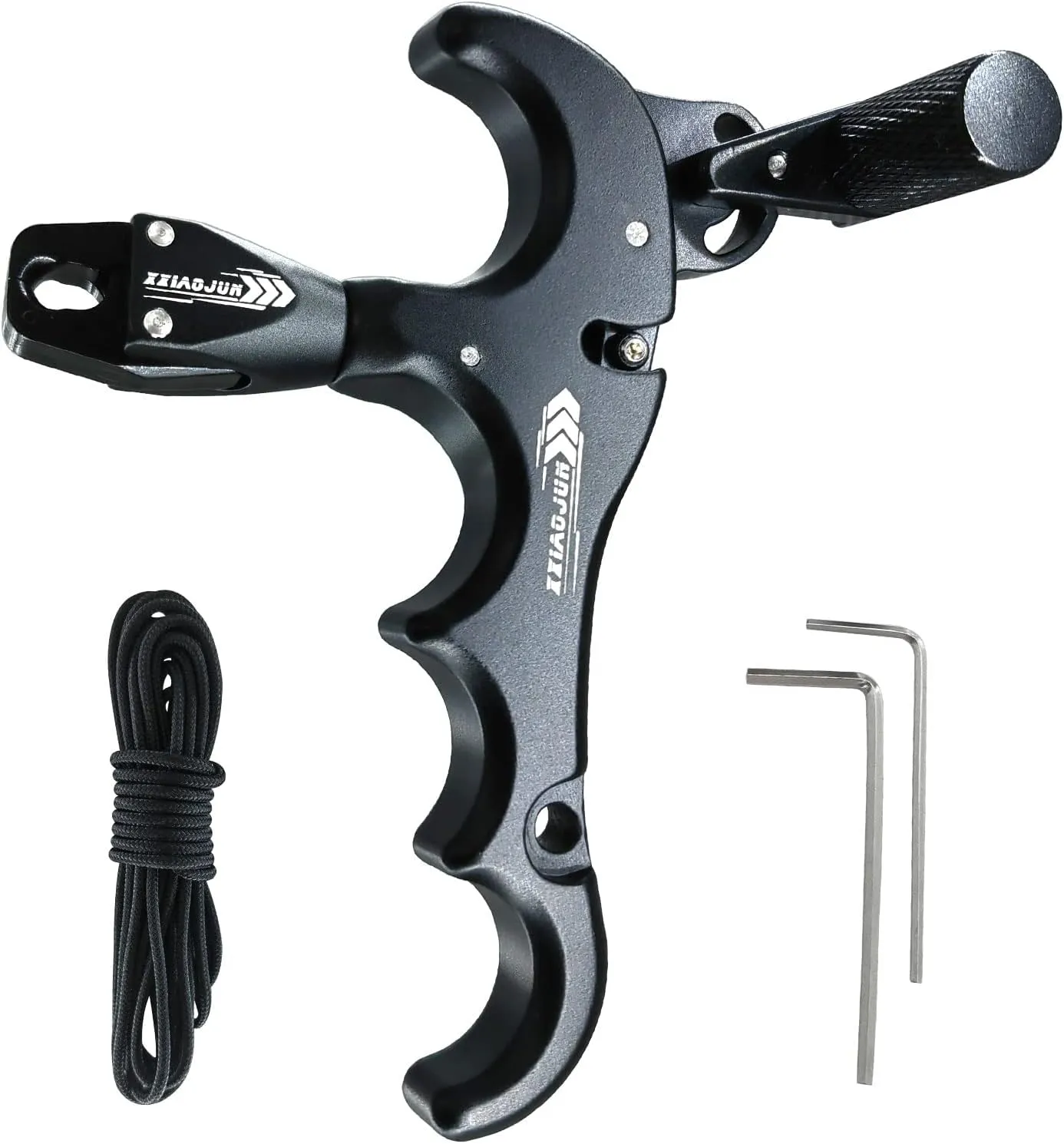Compound Bow Aid Releaser and D Loop Rope，Adjustable Can Rotate 360° Thumb Release Bow Aluminum Alloy Aids，Archery Release Aids