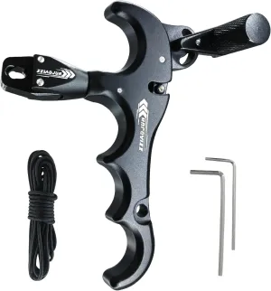 Compound Bow Aid Releaser and D Loop Rope，Adjustable Can Rotate 360° Thumb Release Bow Aluminum Alloy Aids，Archery Release Aids