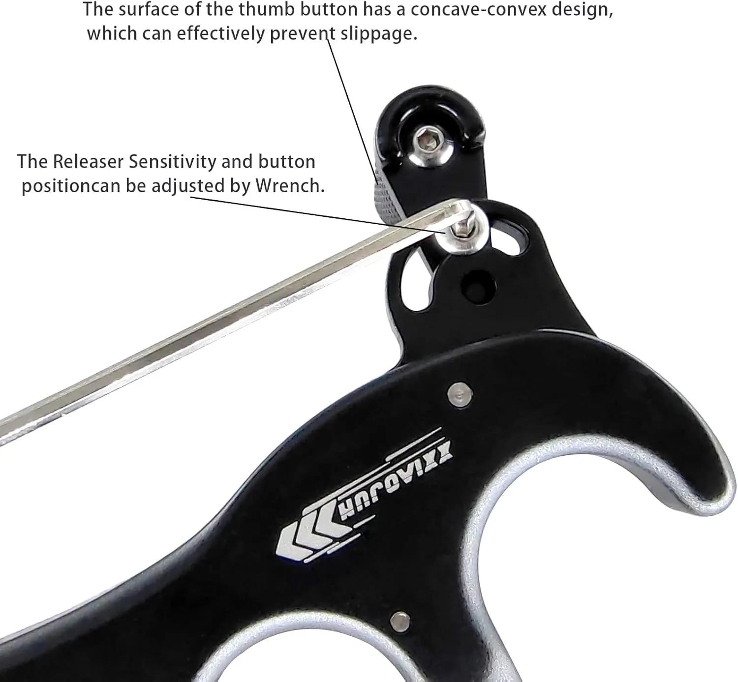 Compound Bow Aid Releaser and D Loop Rope，Adjustable Can Rotate 360° Thumb Release Bow Aluminum Alloy Aids，Archery Release Aids