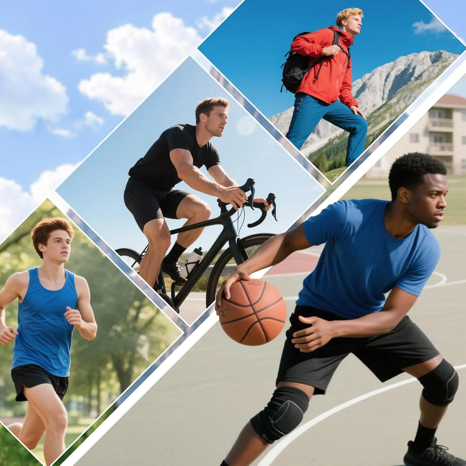 Compression Crew Socks for Men - Moisture-Wicking Anti-Blister Cushioned Athletic Running Hiking Basketball Socks