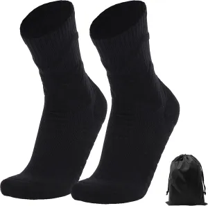 Compression Crew Socks for Men - Moisture-Wicking Anti-Blister Cushioned Athletic Running Hiking Basketball Socks