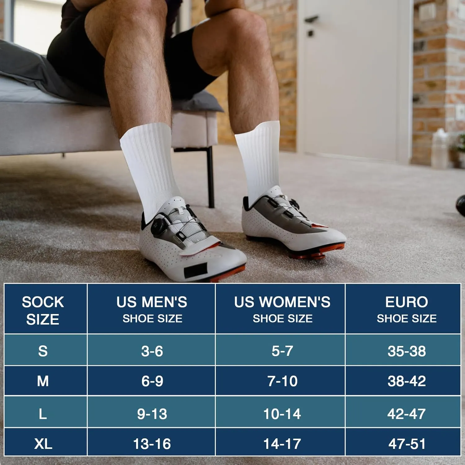 Compression Running Crew Socks Athletic Hiking Moisture Wicking Socks 3 Pack
