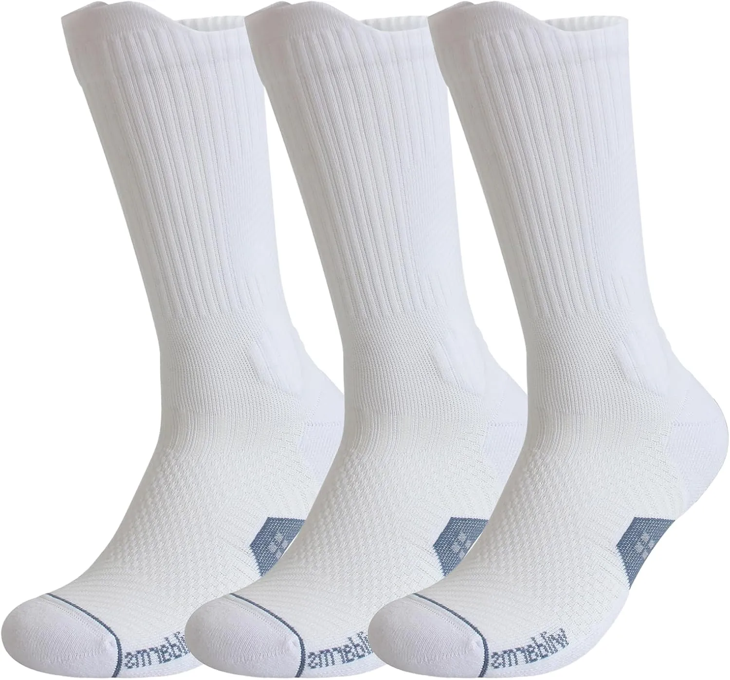 Compression Running Crew Socks Athletic Hiking Moisture Wicking Socks 3 Pack