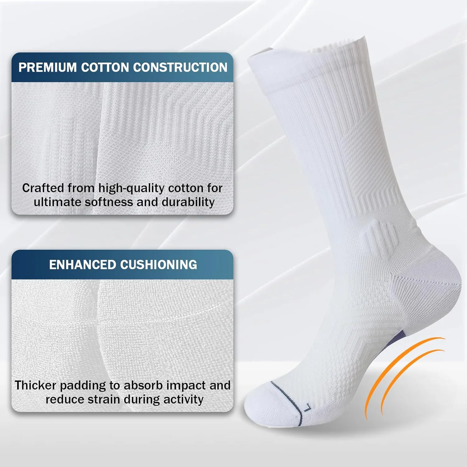 Compression Running Crew Socks Athletic Hiking Moisture Wicking Socks 3 Pack