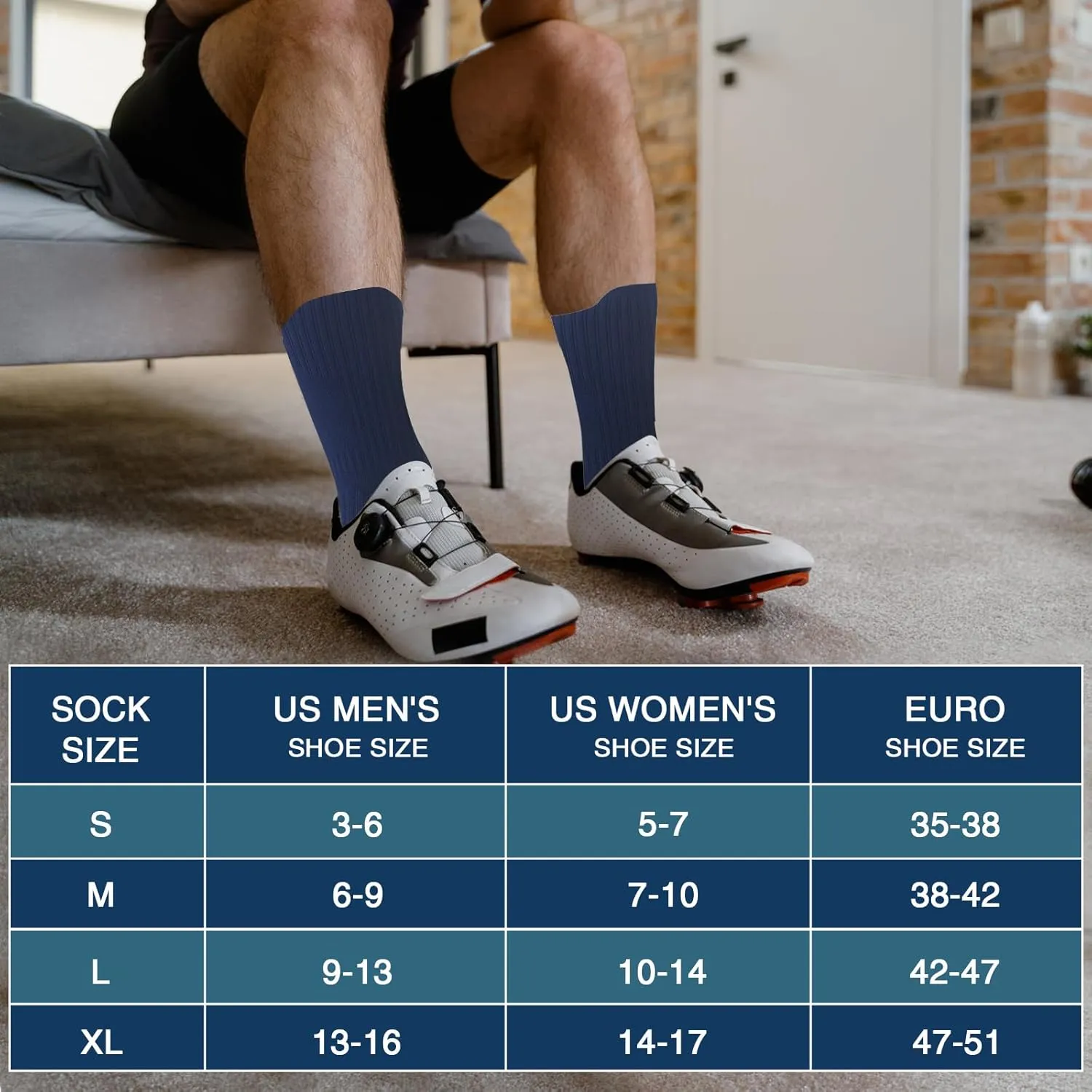 Compression Running Crew Socks Athletic Hiking Moisture Wicking Socks 3 Pack