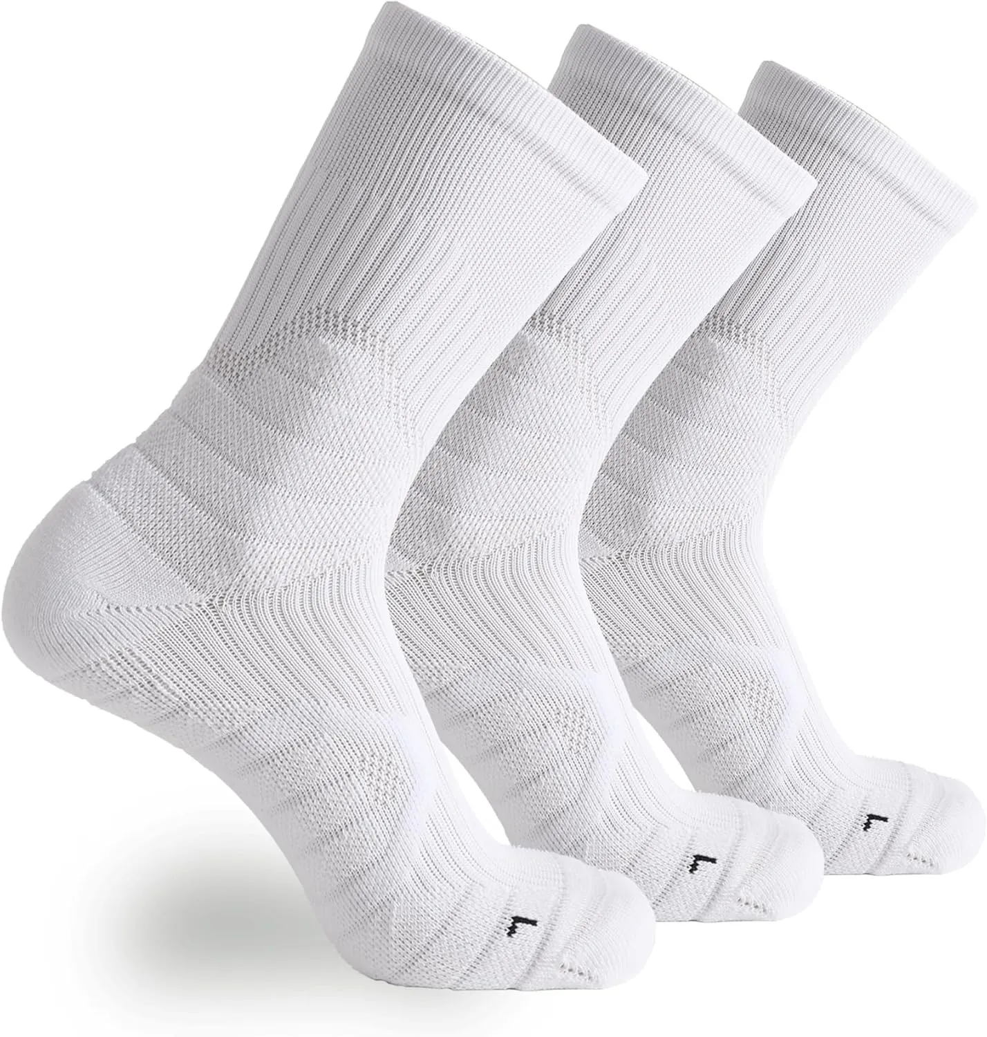 Compression Running Socks Men – Cushion Padded Anti-Blister, Moisture Wicking Cooling, Athletic Socks Crew, 3 Pairs