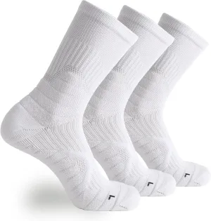 Compression Running Socks Men – Cushion Padded Anti-Blister, Moisture Wicking Cooling, Athletic Socks Crew, 3 Pairs