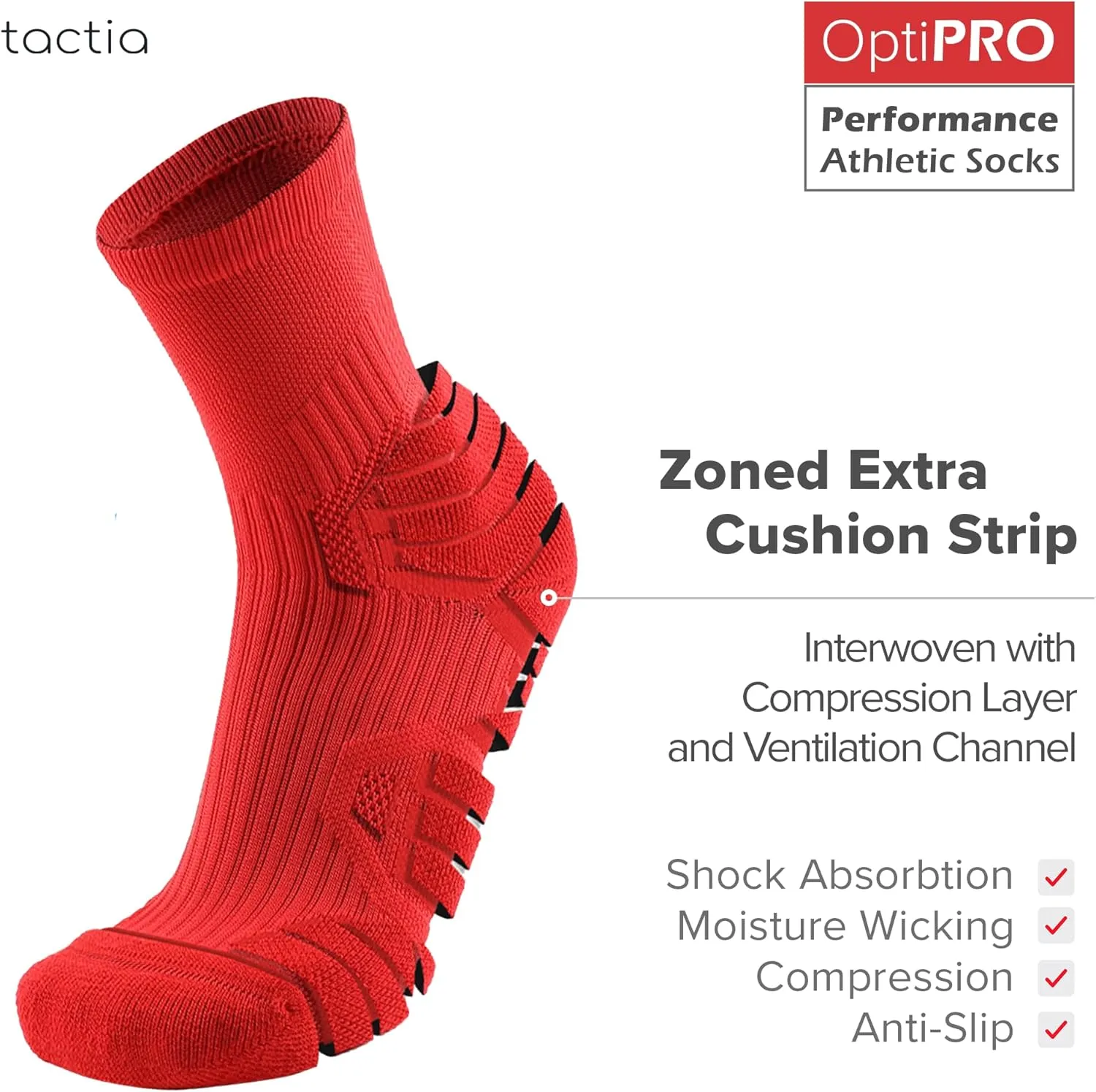Compression Running Socks Men – Cushion Padded Anti-Blister, Moisture Wicking Cooling, Athletic Socks Crew, 3 Pairs