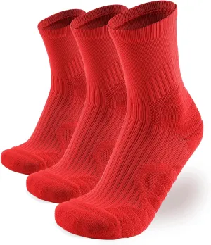 Compression Running Socks Men – Cushion Padded Anti-Blister, Moisture Wicking Cooling, Athletic Socks Crew, 3 Pairs