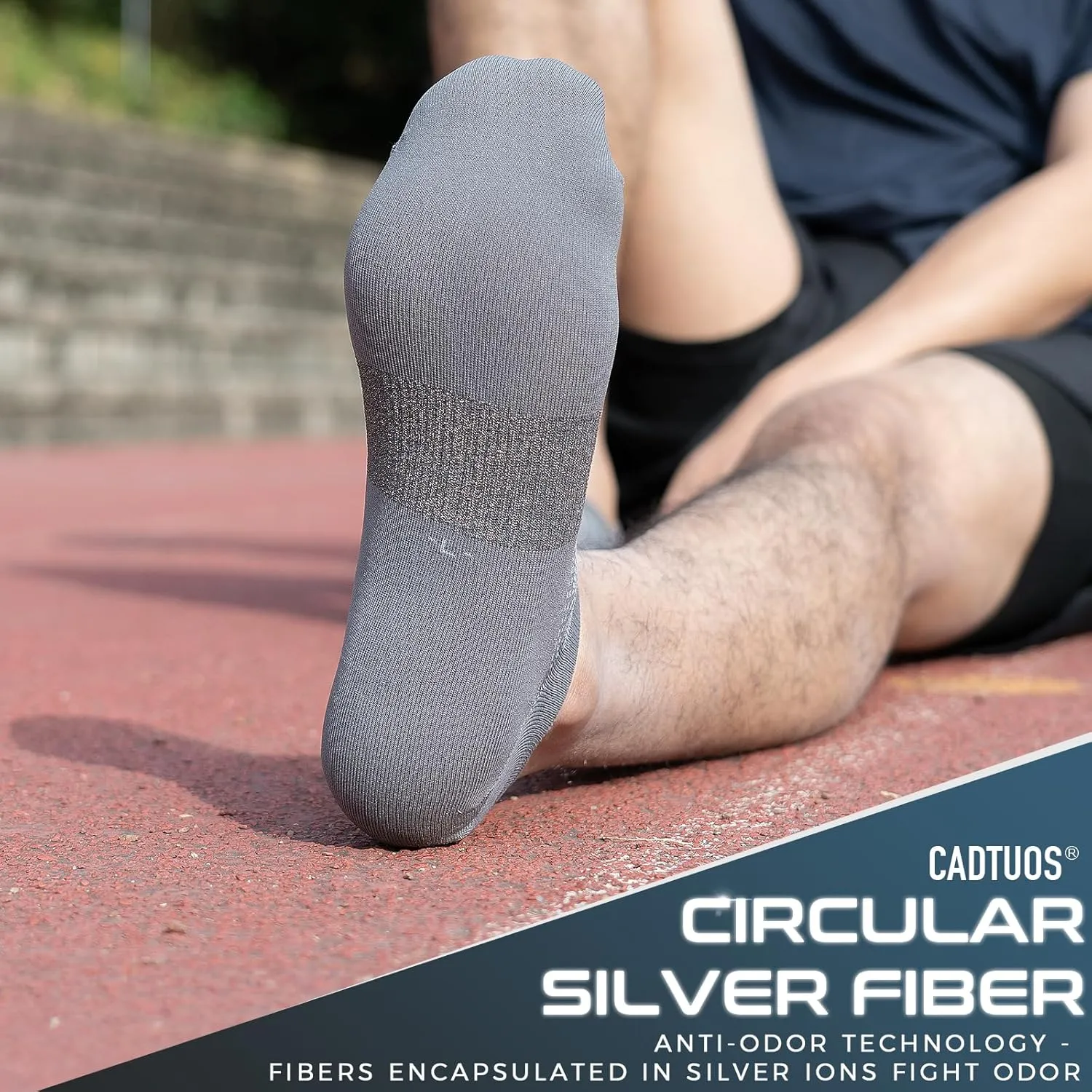 Compression Silver Ankle Socks Odor Control Lightweight Arch Support Fit Performance Low Cut Athletic Running Socks 2 Pairs