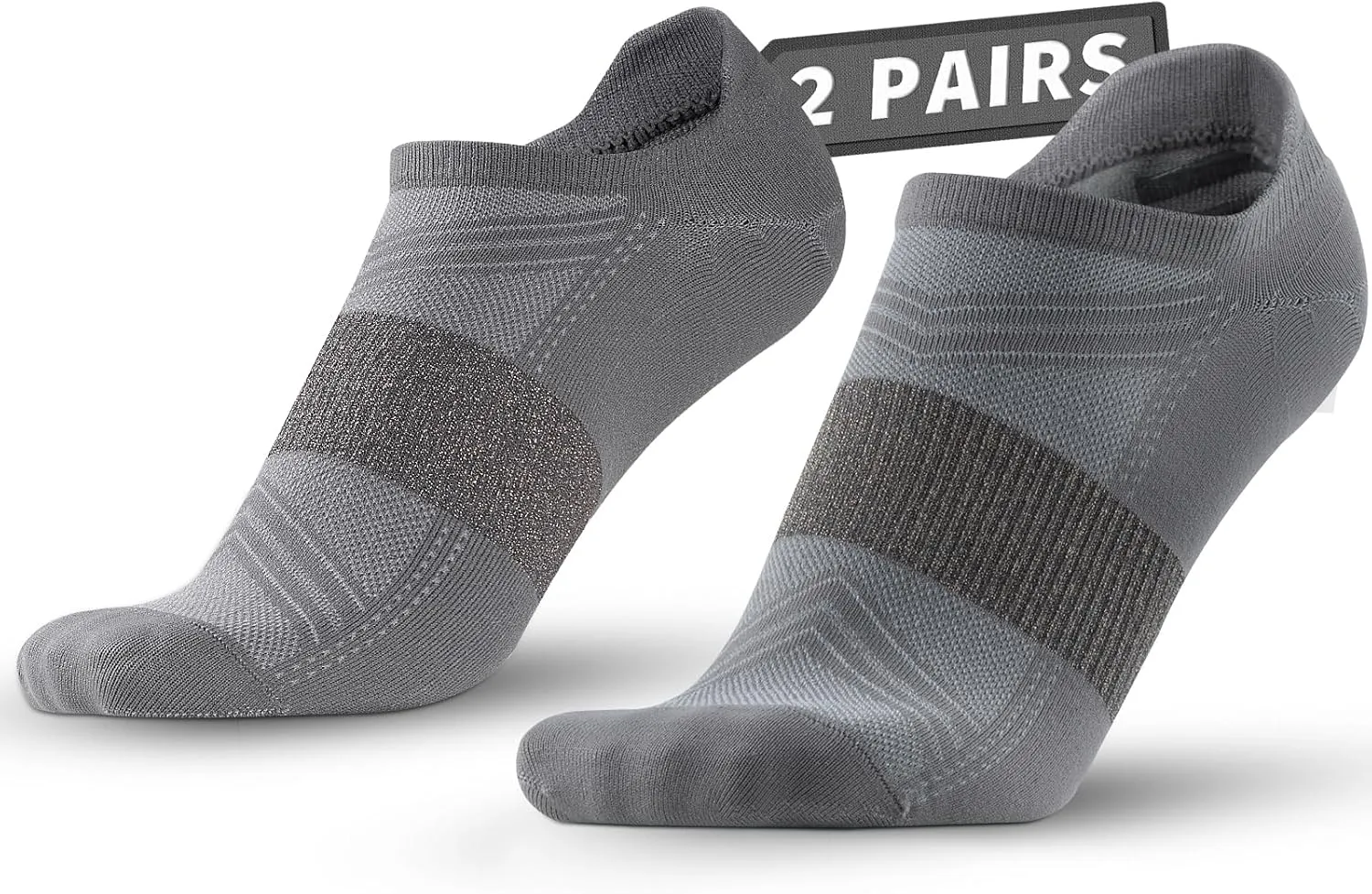 Compression Silver Ankle Socks Odor Control Lightweight Arch Support Fit Performance Low Cut Athletic Running Socks 2 Pairs