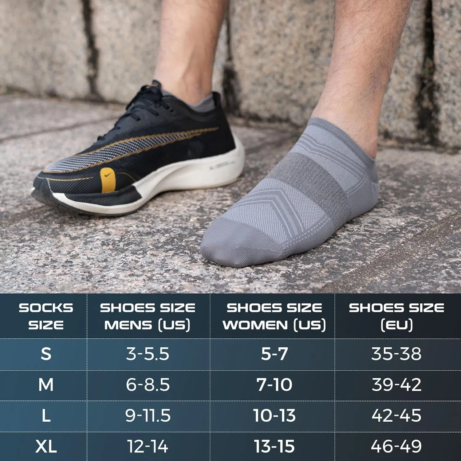 Compression Silver Ankle Socks Odor Control Lightweight Arch Support Fit Performance Low Cut Athletic Running Socks 2 Pairs