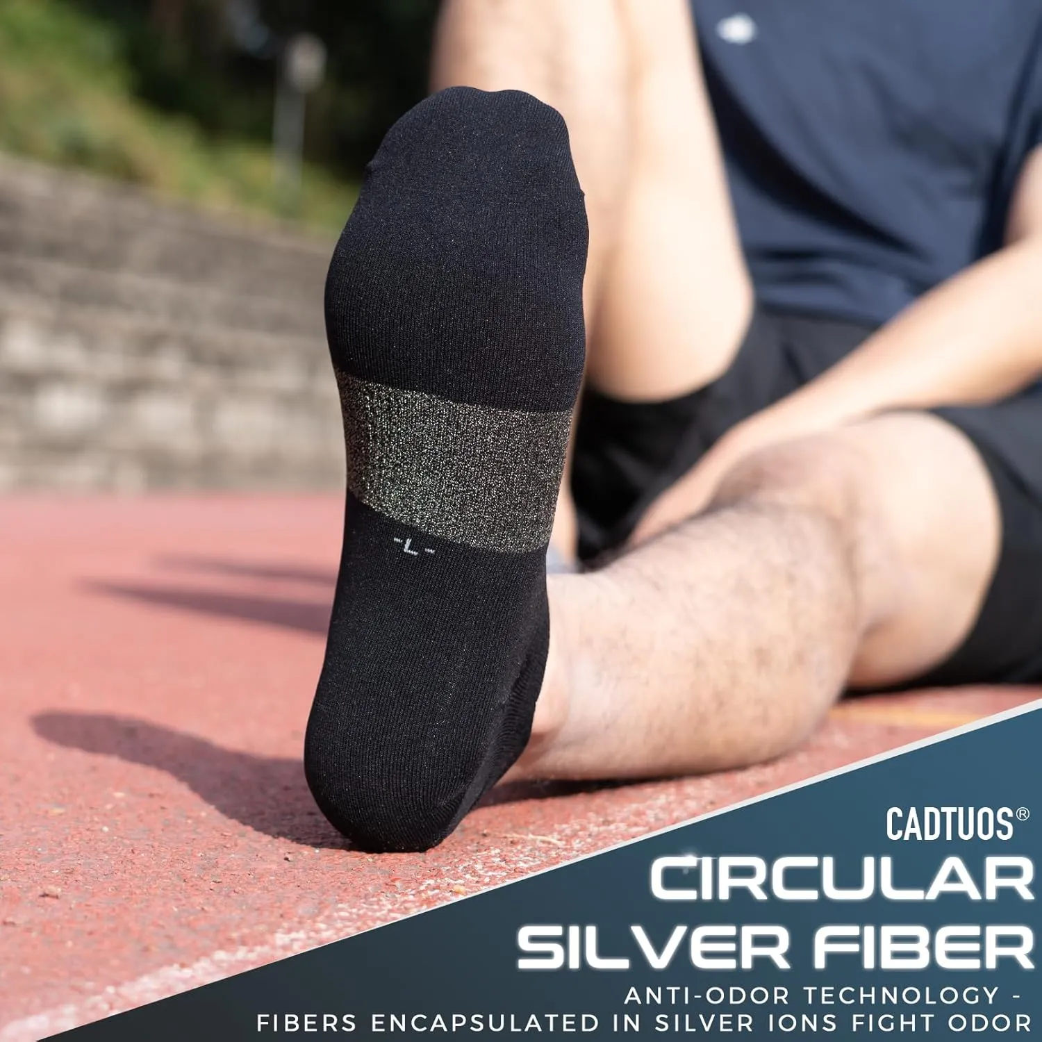 Compression Silver Ankle Socks Odor Control Lightweight Arch Support Fit Performance Low Cut Athletic Running Socks 2 Pairs