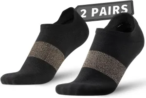 Compression Silver Ankle Socks Odor Control Lightweight Arch Support Fit Performance Low Cut Athletic Running Socks 2 Pairs