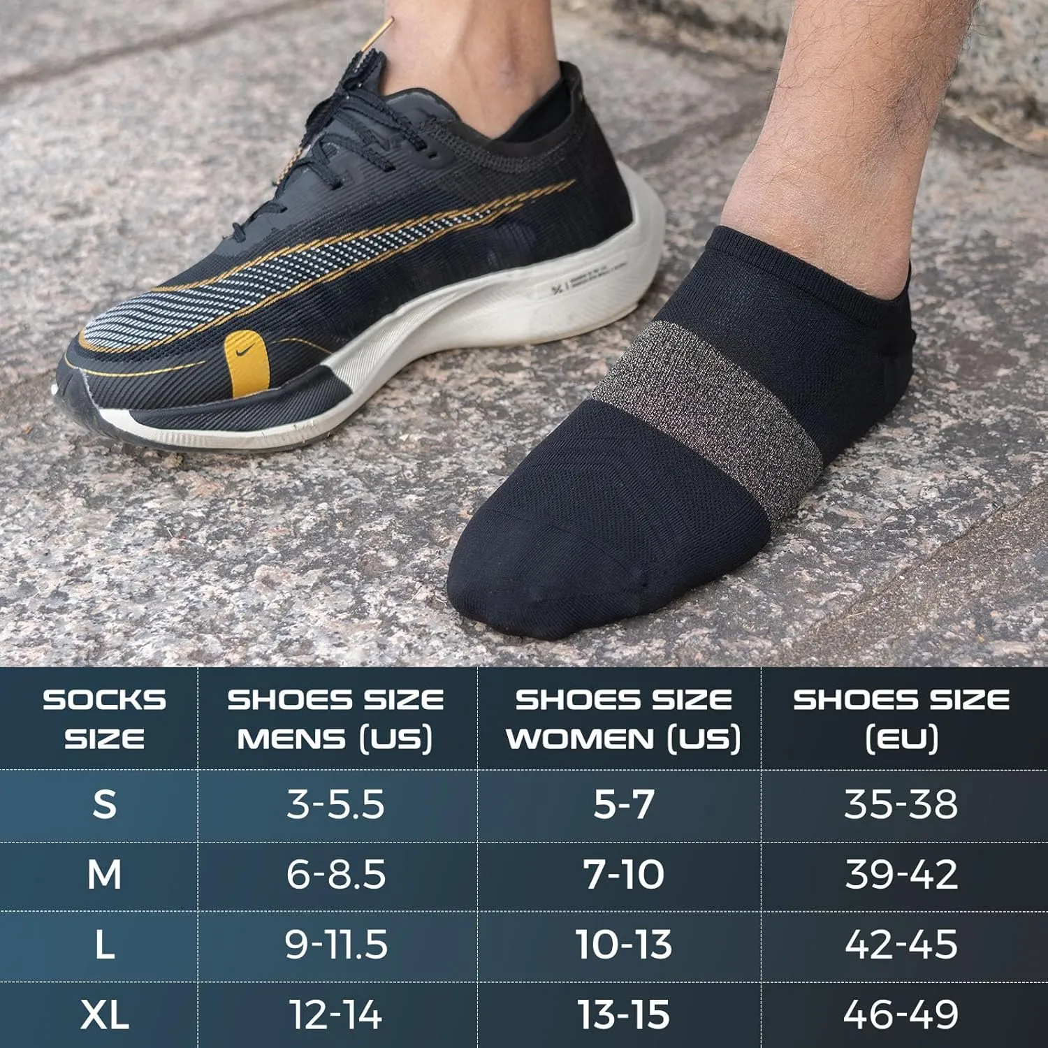 Compression Silver Ankle Socks Odor Control Lightweight Arch Support Fit Performance Low Cut Athletic Running Socks 2 Pairs