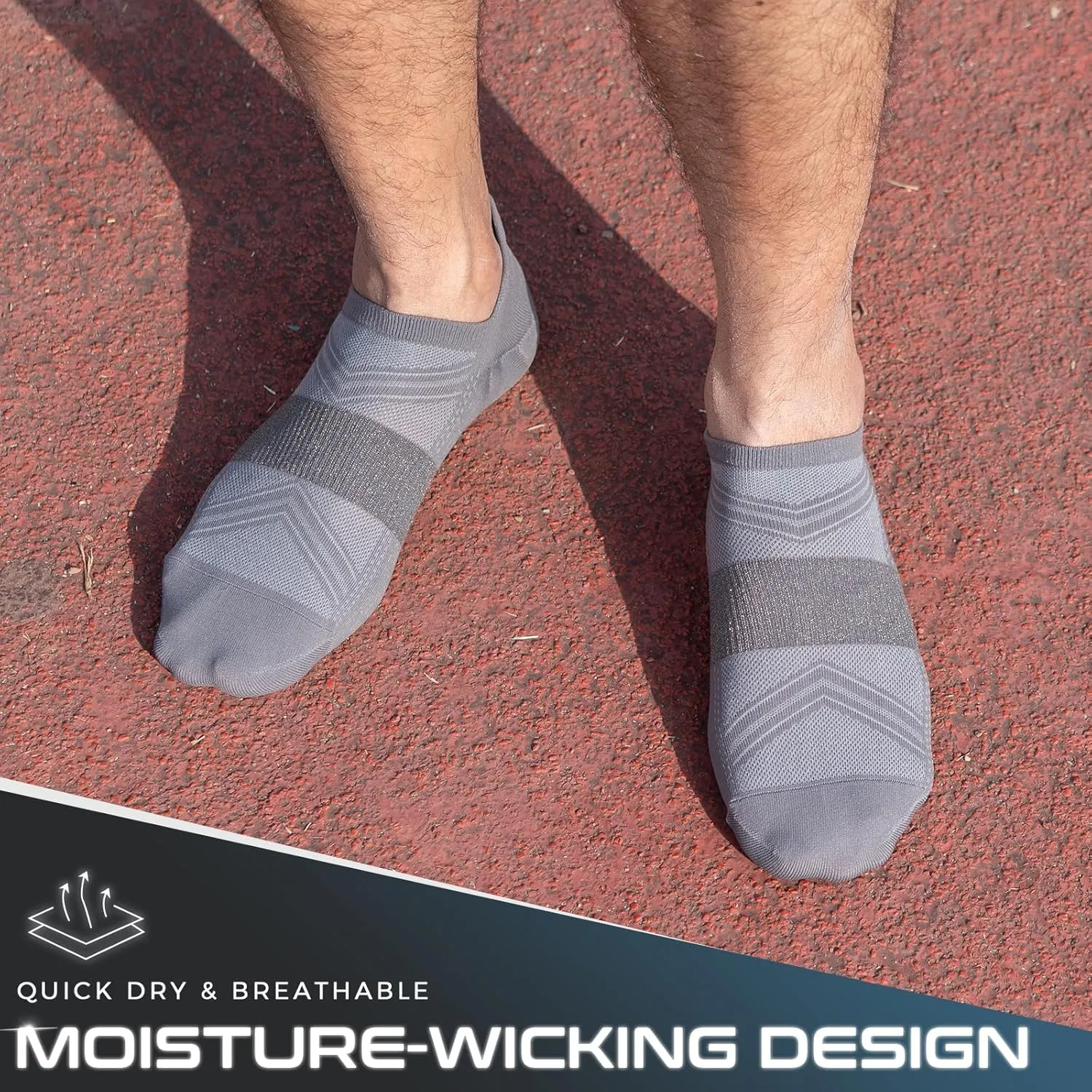 Compression Silver Ankle Socks Odor Control Lightweight Arch Support Fit Performance Low Cut Athletic Running Socks 2 Pairs