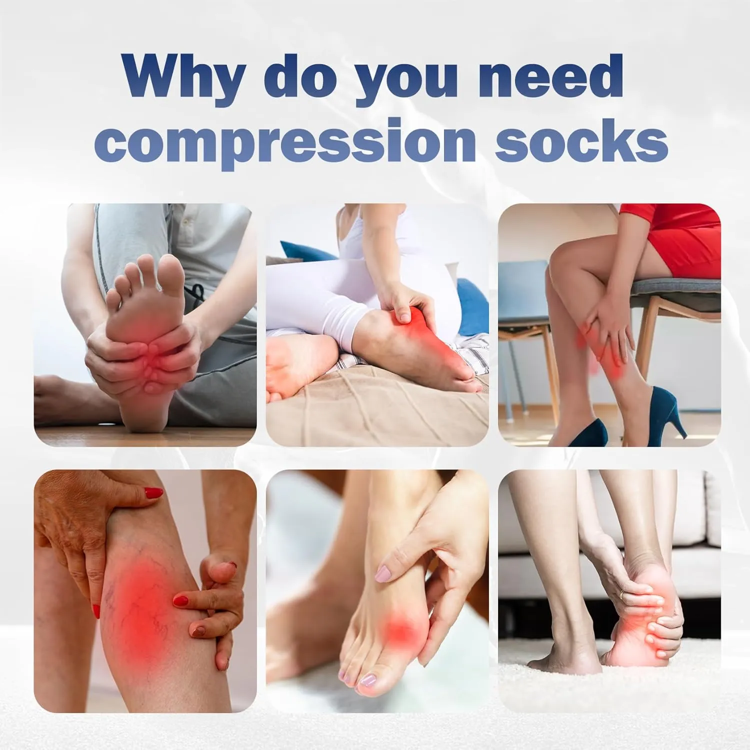 Compression Toe Socks Knee High Coolmax Hiking Socks Graduated Support for Running,Travel,Flight