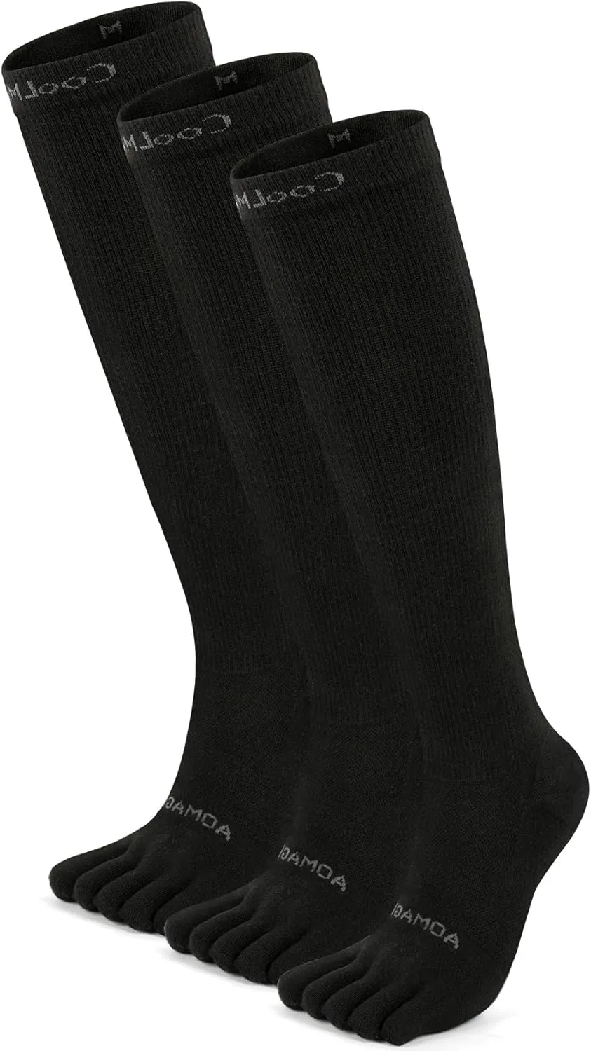 Compression Toe Socks Knee High Coolmax Hiking Socks Graduated Support for Running,Travel,Flight