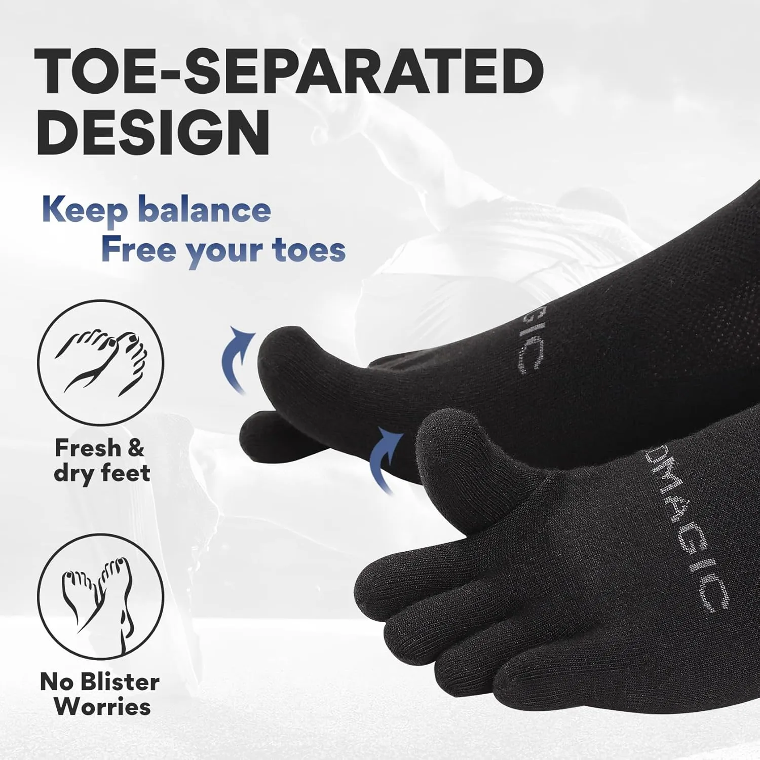 Compression Toe Socks Knee High Coolmax Hiking Socks Graduated Support for Running,Travel,Flight