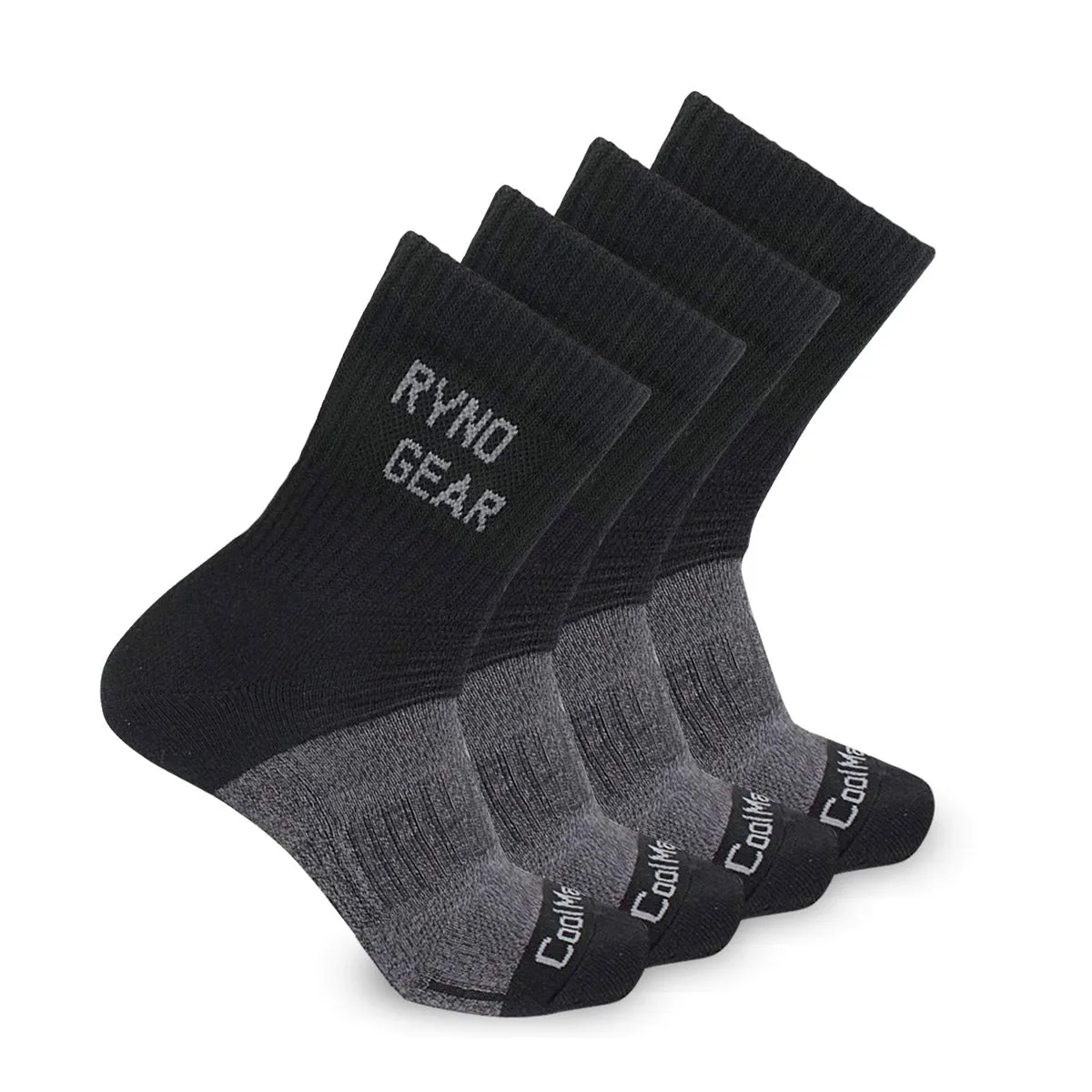 CoolMax 4" Moisture Wicking Performance Comfort Fit Crew Socks
