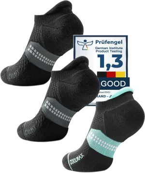 Coolmax Bamboo Viscose Compression Running No Show Sock Women, Moisture Wicking Cushion AntiBlister Athletic Ankle