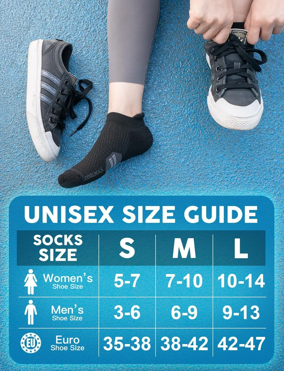 Coolmax Bamboo Viscose Compression Running No Show Sock Women, Moisture Wicking Cushion AntiBlister Athletic Ankle
