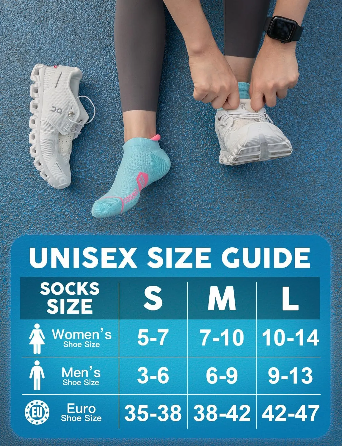 Coolmax Bamboo Viscose Compression Running No Show Sock Women, Moisture Wicking Cushion AntiBlister Athletic Ankle
