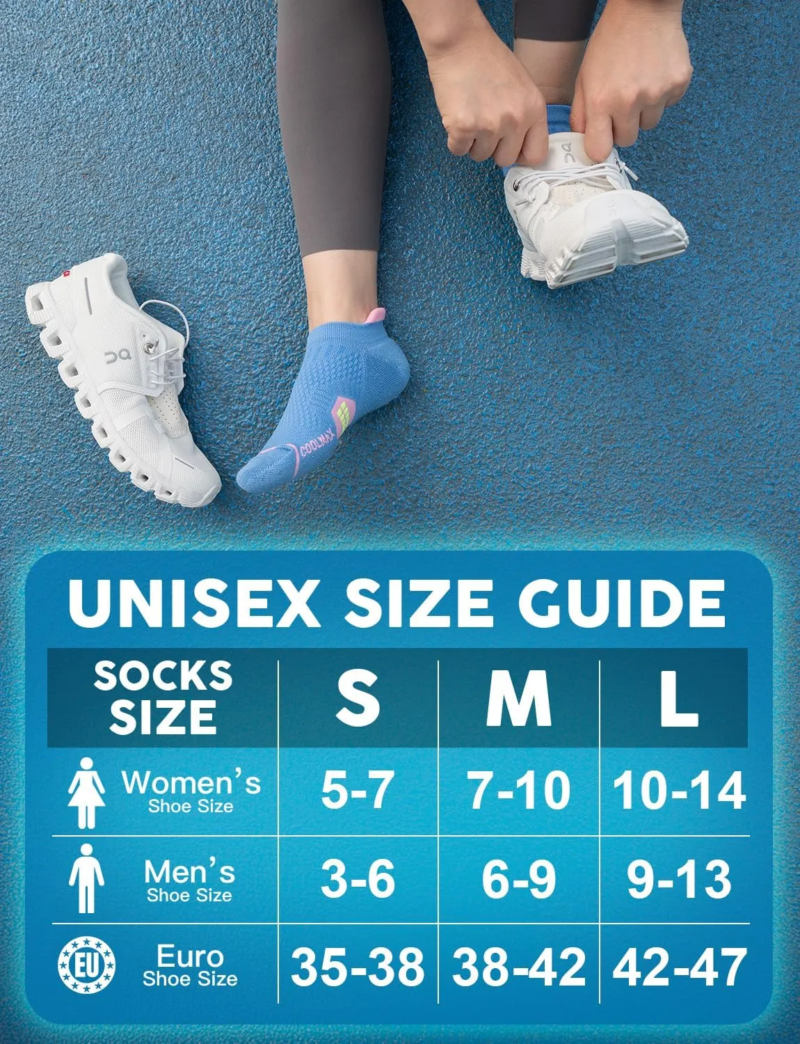 Coolmax Bamboo Viscose Compression Running No Show Sock Women, Moisture Wicking Cushion AntiBlister Athletic Ankle