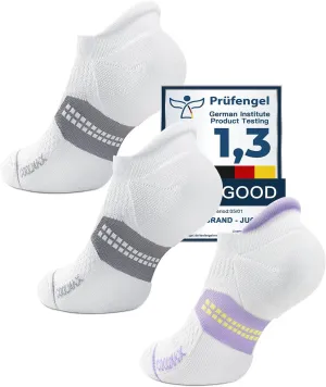 Coolmax Bamboo Viscose Compression Running No Show Sock Women, Moisture Wicking Cushion AntiBlister Athletic Ankle