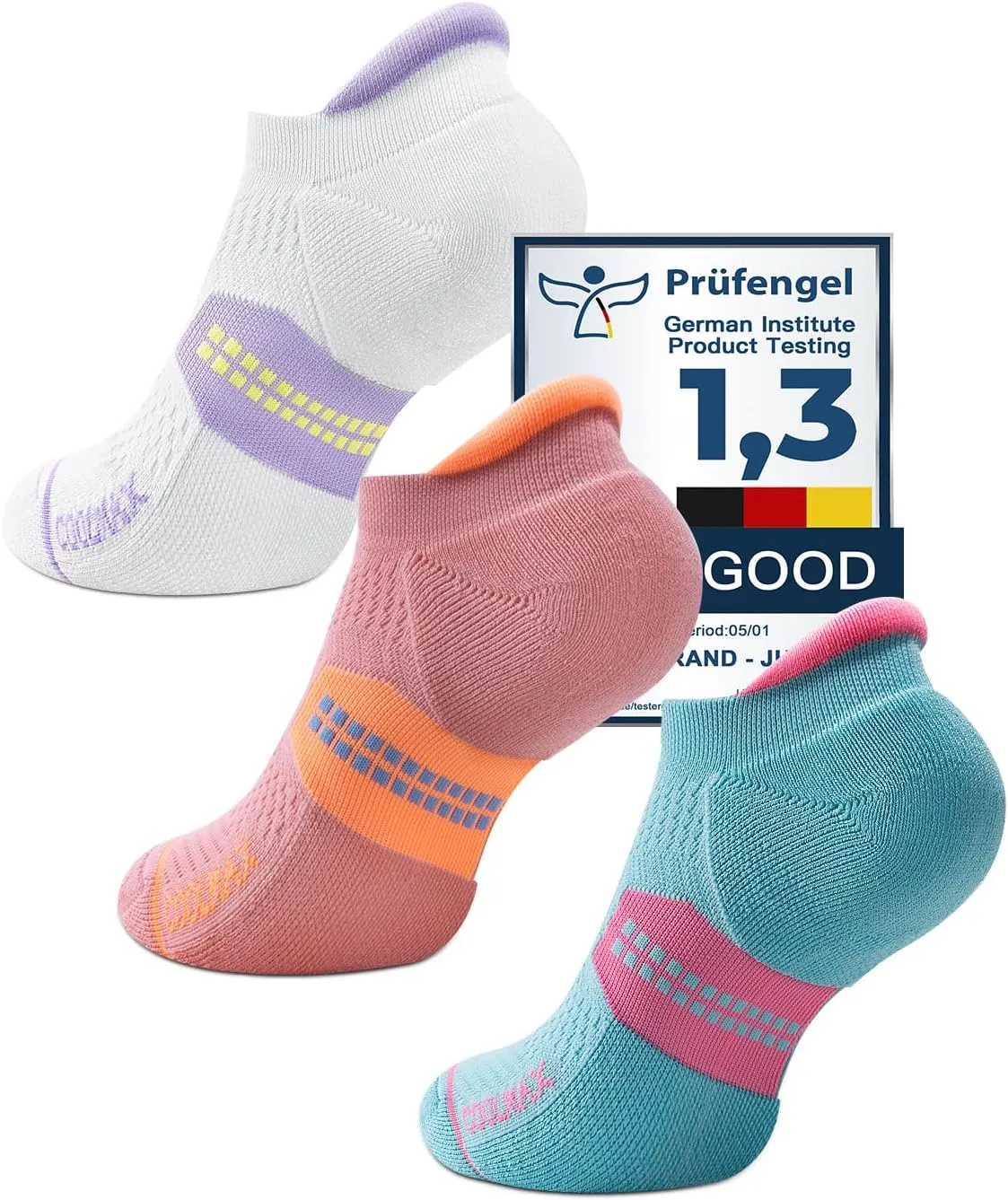 Coolmax Bamboo Viscose Compression Running No Show Sock Women, Moisture Wicking Cushion AntiBlister Athletic Ankle