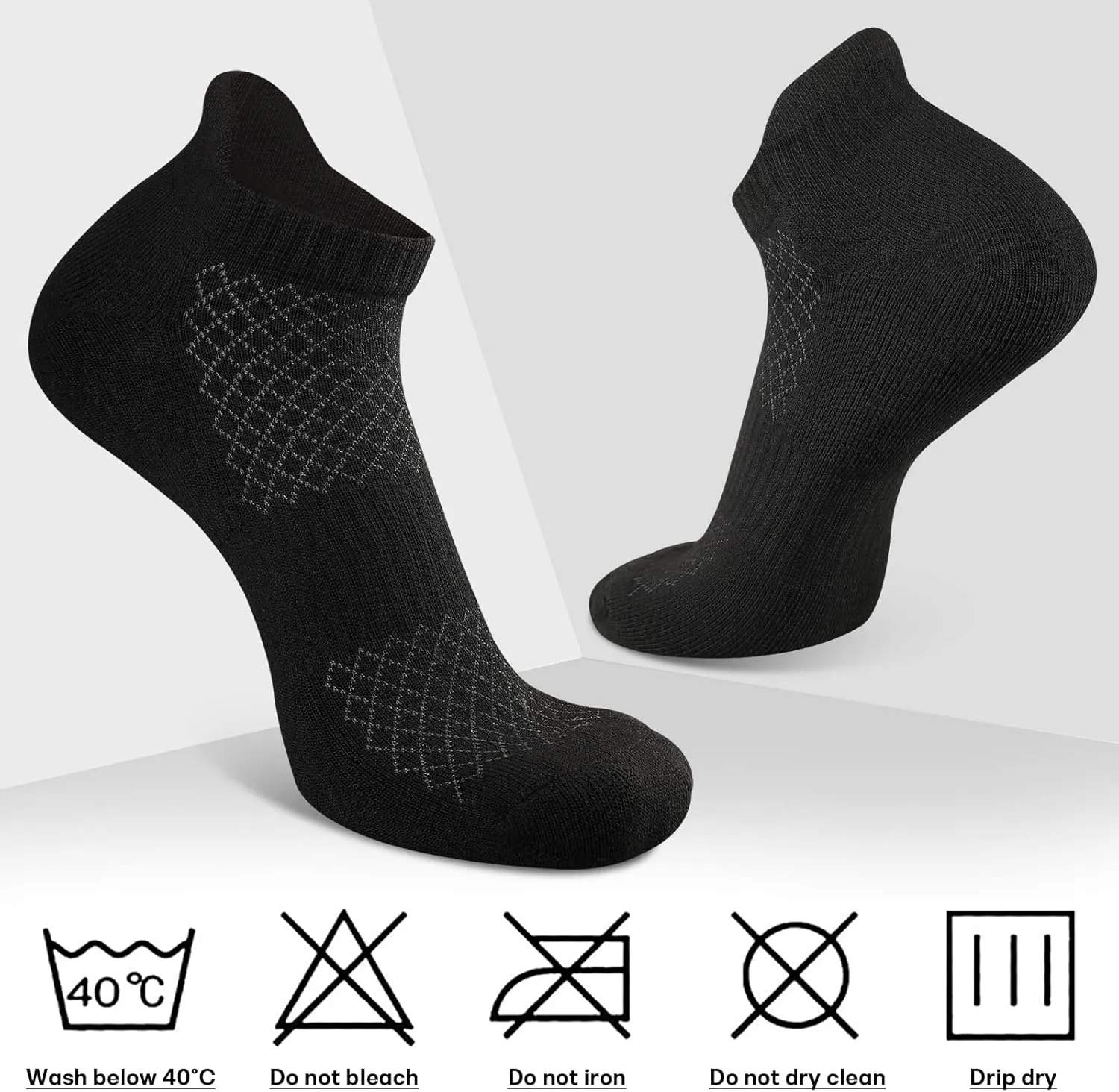 COOPLUS Mens Cotton Socks Ankle Athletic Cushion Running Socks for Men Moisture Wicking Breathable 6 Pairs