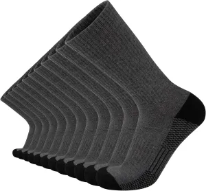 COOVAN 12 Pack Crew Socks for Men Half Cushion Moisture Wicking Athletic Socks