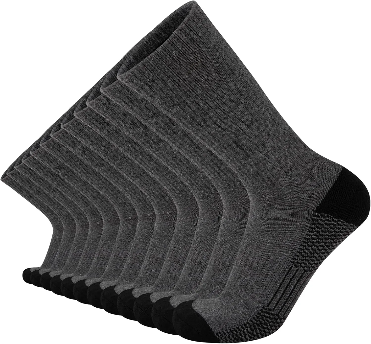 COOVAN 12 Pack Crew Socks for Men Half Cushion Moisture Wicking Athletic Socks