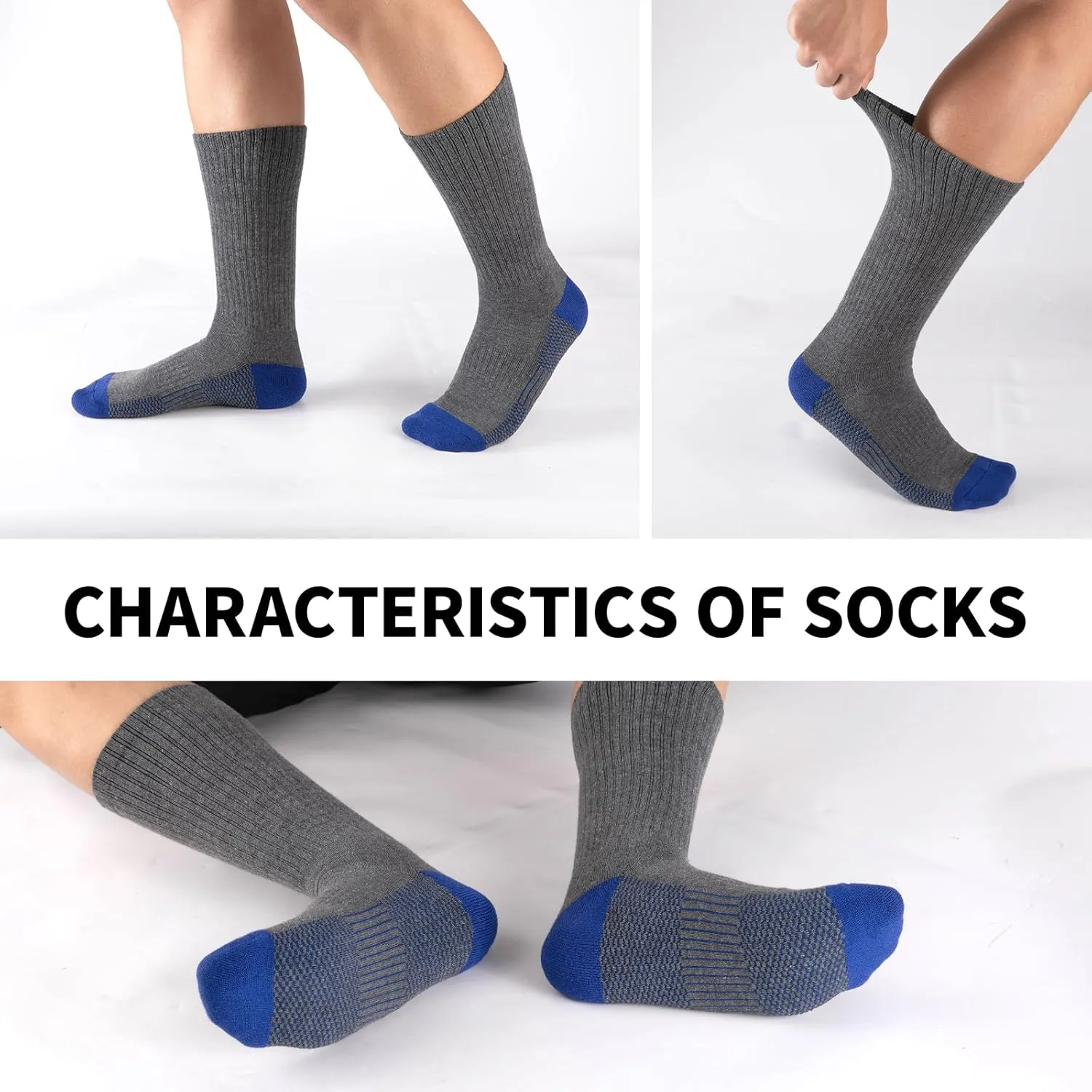 COOVAN 12 Pack Crew Socks for Men Half Cushion Moisture Wicking Athletic Socks
