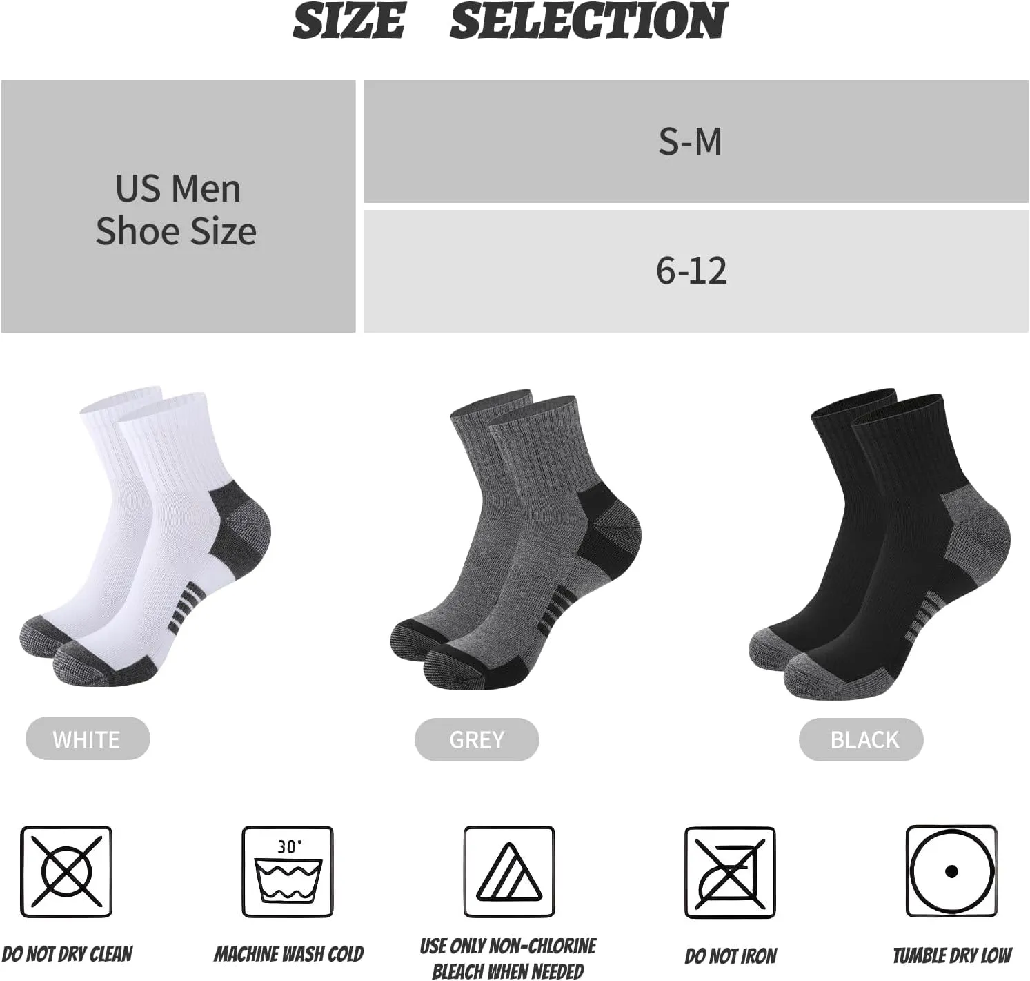 COOVAN Mens Ankle Athletic Socks Quarter Cushion Moisture Wicking Running Sports Work Socks 7 Pairs