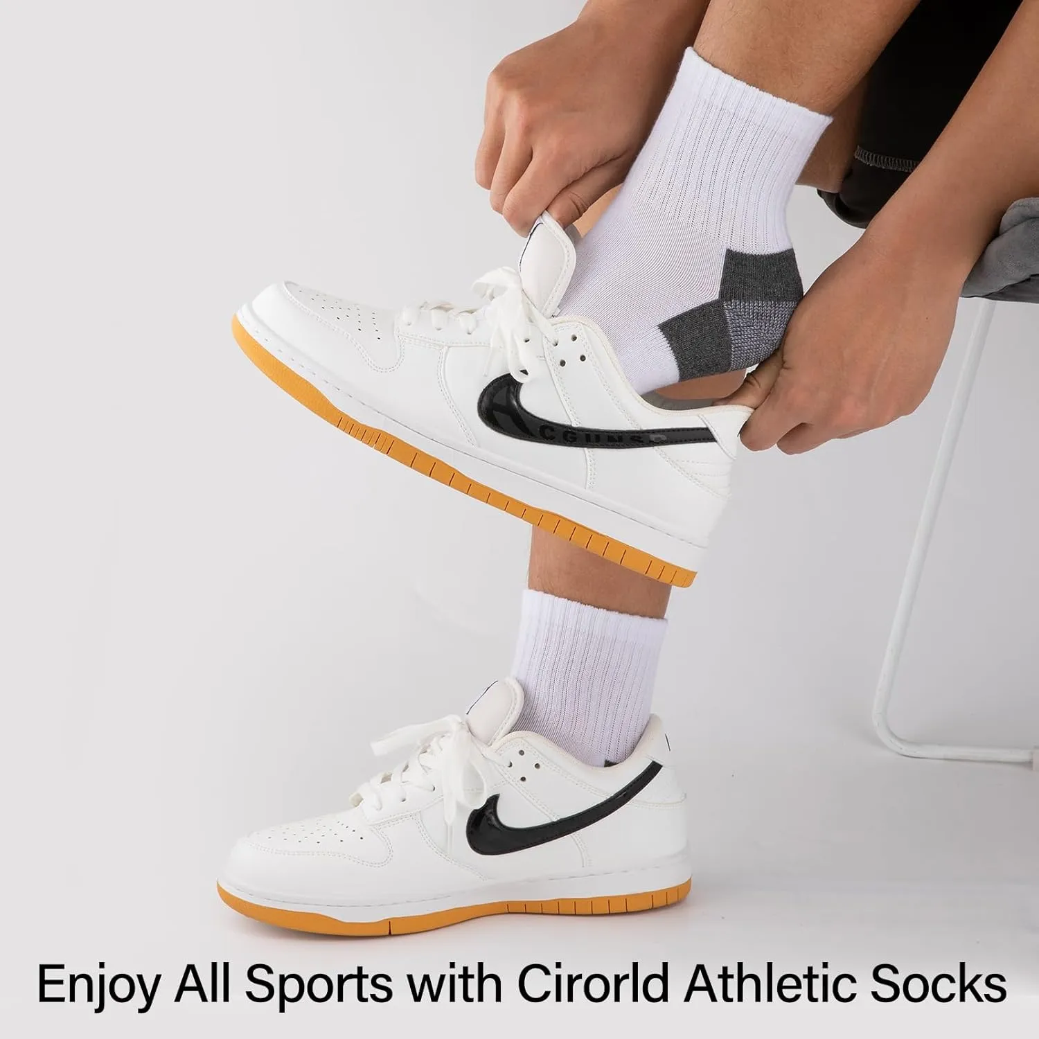 COOVAN Mens Ankle Athletic Socks Quarter Cushion Moisture Wicking Running Sports Work Socks 7 Pairs