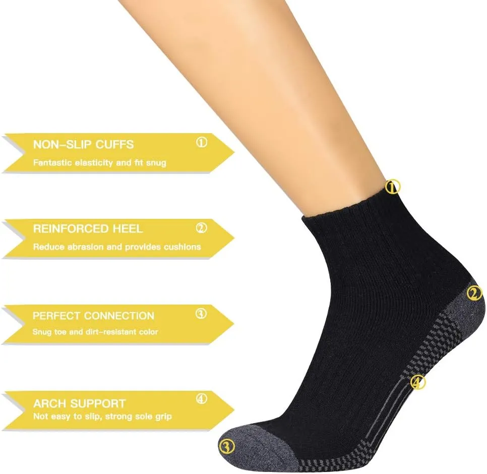 COOVAN Men's Athletic Ankle Socks 12 Pack Mens Cushion Comfort Casual Running Sock Size 10-13