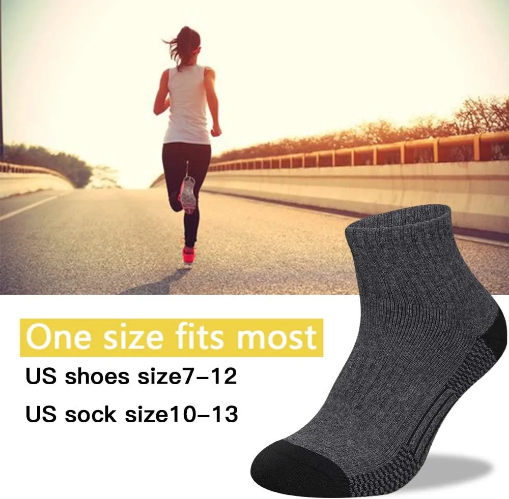 COOVAN Men's Athletic Ankle Socks 12 Pack Mens Cushion Comfort Casual Running Sock Size 10-13