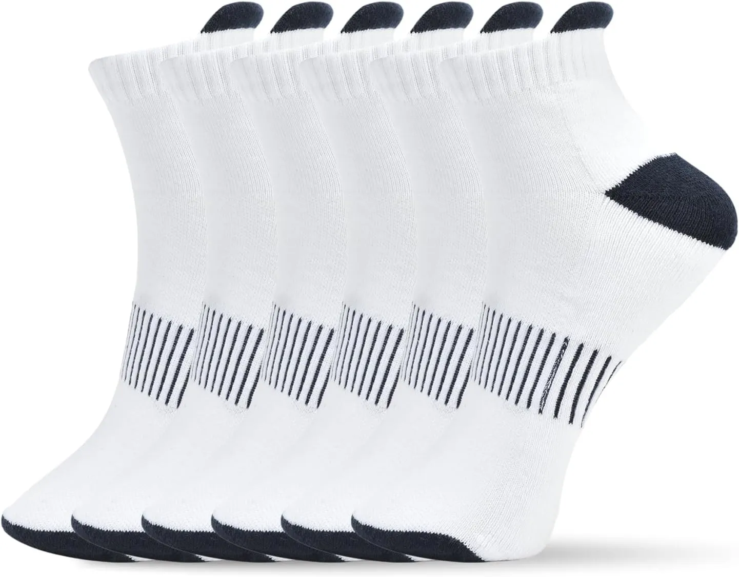 Cotton Anti-Blister Low Cut Cushioned Breathable Running Athletic Ankle Tab Running Socks for Men- (Pack of 6)