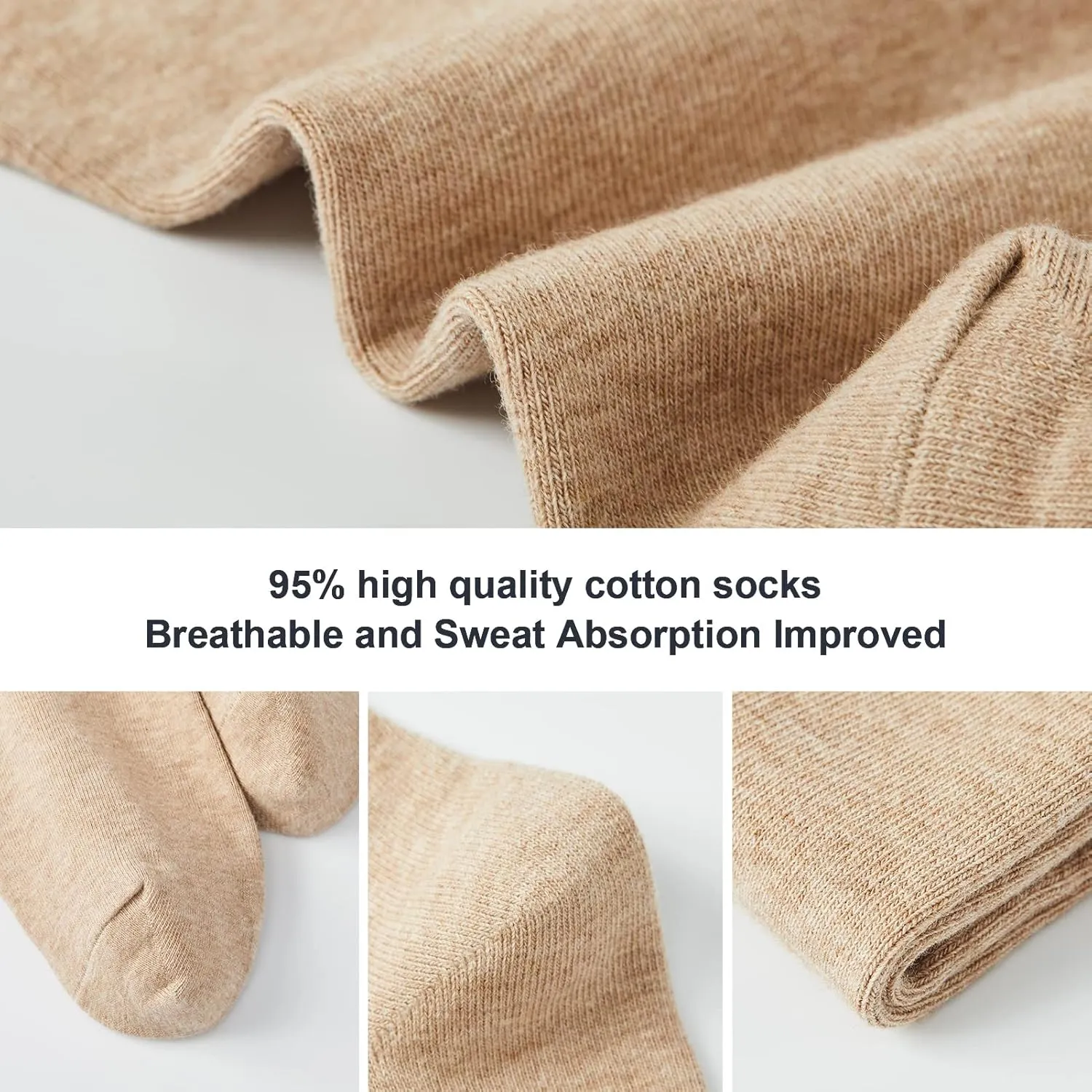 Cotton Low Cut Athletic Socks 8/10 Pack - Breathable Running Gym Daily, Moisture Wicking Comfort Fit Black