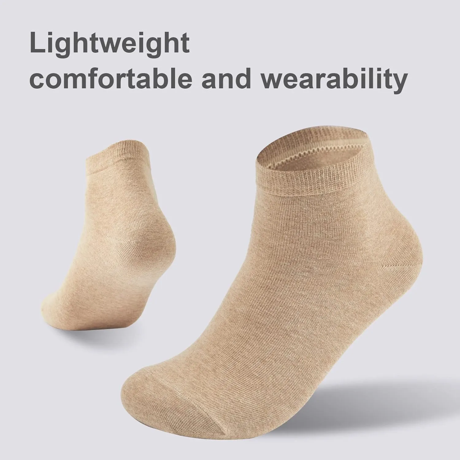 Cotton Low Cut Athletic Socks 8/10 Pack - Breathable Running Gym Daily, Moisture Wicking Comfort Fit Black