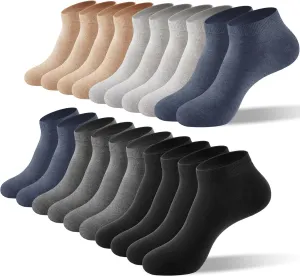Cotton Low Cut Athletic Socks 8/10 Pack - Breathable Running Gym Daily, Moisture Wicking Comfort Fit Black