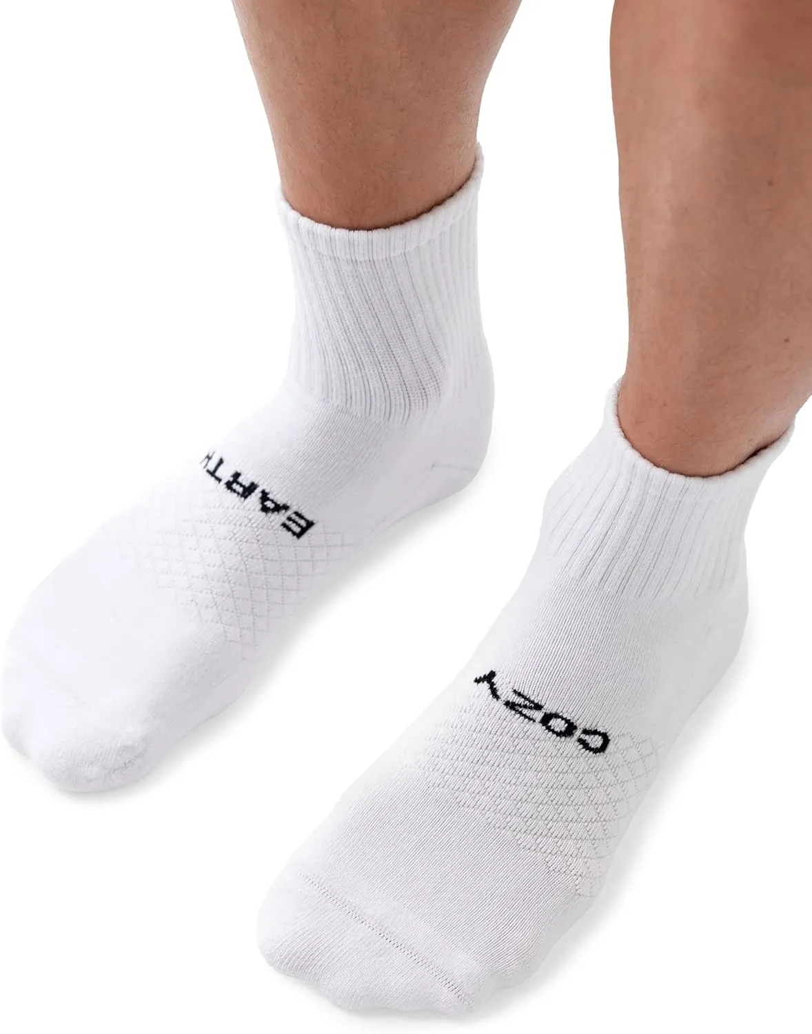 Cozy Earth Essential Quarter Socks for Women and Men – Soft Mercerized Cotton Crew Socks 2-Pack Set – Heel & Arch Support