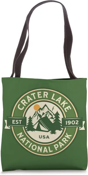 Crater Lake National Park Oregon Hike Camp Outdoors Retro Tote Bag