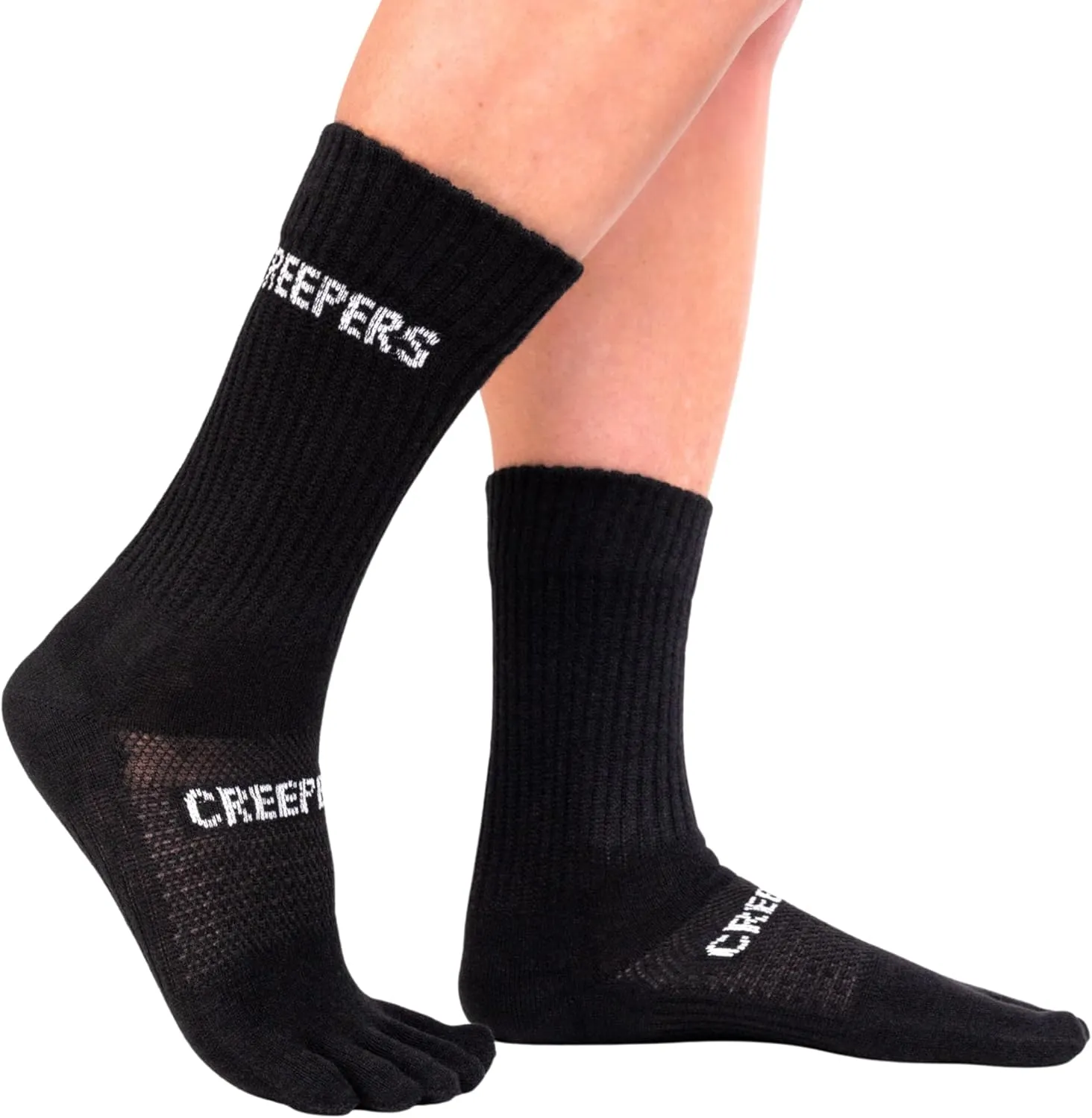 Creepers Blister Busting Merino Wool Toe Socks, Crew Length Hiking & Trails, Unisex for Men & Women Socks