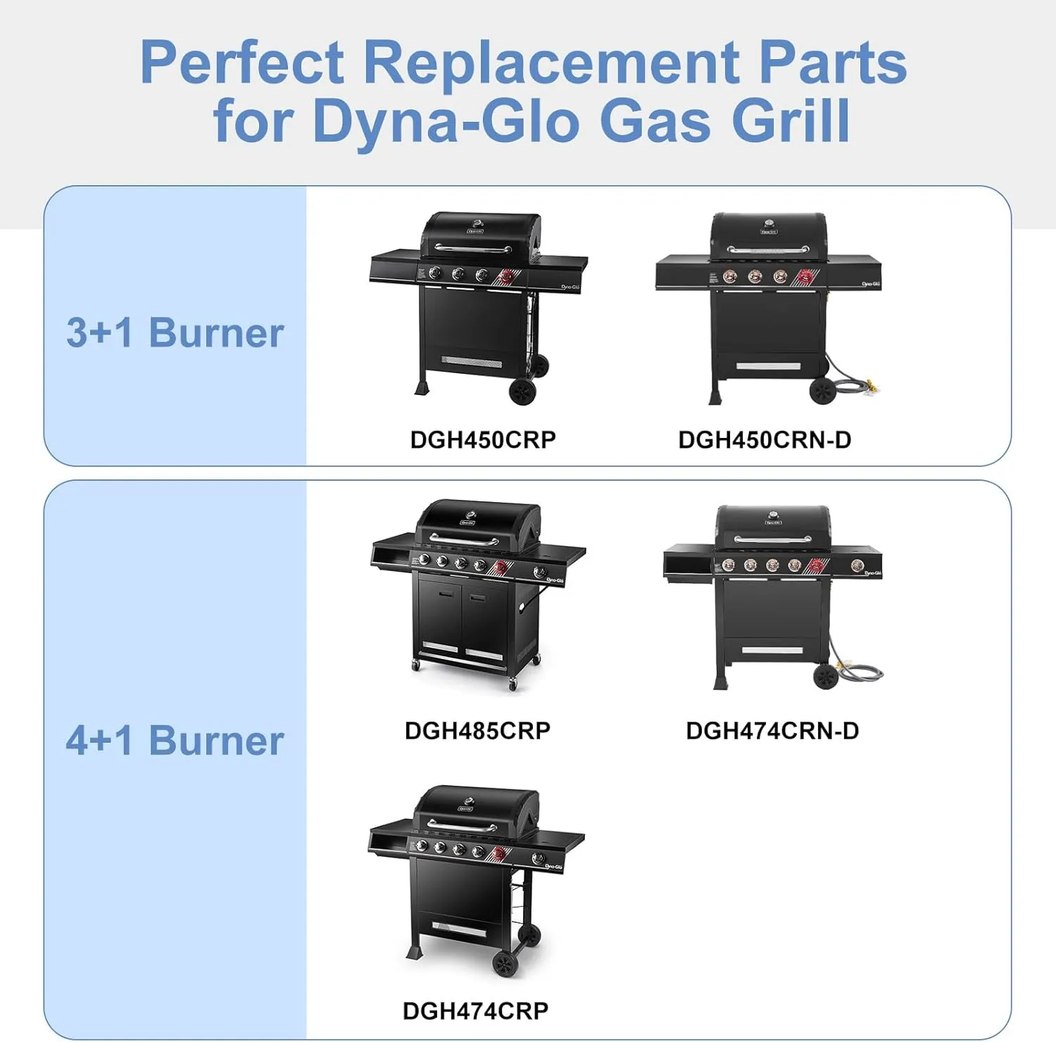 Criditpid Grill Heat Plate Replacement for Dyna-Glo DGH450CRP, Porcelain Steel Heat Shield for Dyna-Glo 4 Burner Grill, 4 Pack