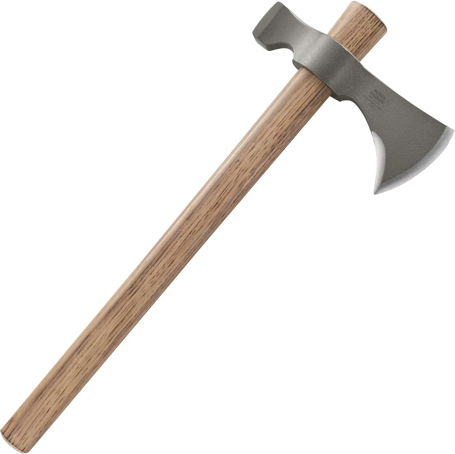 CRKT Woods Chogan Tomahawk Axe: RMJ T-Hawk Lightweight Outdoor Camping Axe with Hammerhead, Forged Carbon Steel Blade, and Hickory Wooden Handle 2730